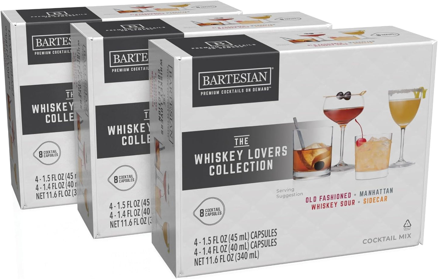 Bartesian 24-Pack Whiskey Lovers Mixer Capsules for Home Bar