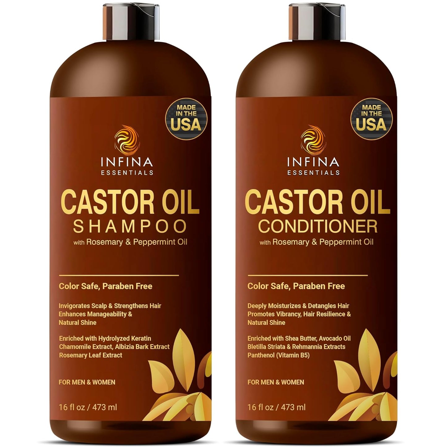 Castor Oil Hair Growth Duo - Strengthen & Shine - 16 oz