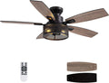 Flush Mount Ceiling Fans with Lights and Remote Control - Low Profile