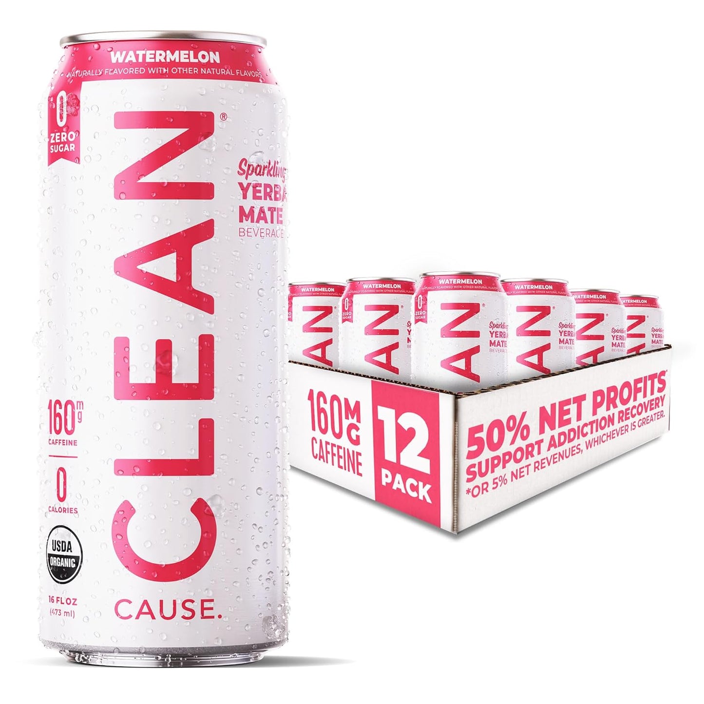 Sparkling Yerba Mate Tea - Zero Sugar Watermelon Energy Drink