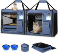 Double Cat Travel Carrier 2 in 1 - Large Portable Dual Carrier for Two