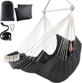 Hammock Chair with Foot Rest and 2 Cushions - 500lb Capacity