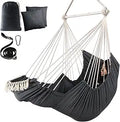 Hammock Chair Hanging Swing with Foot Rest and Cushions - Comfortable