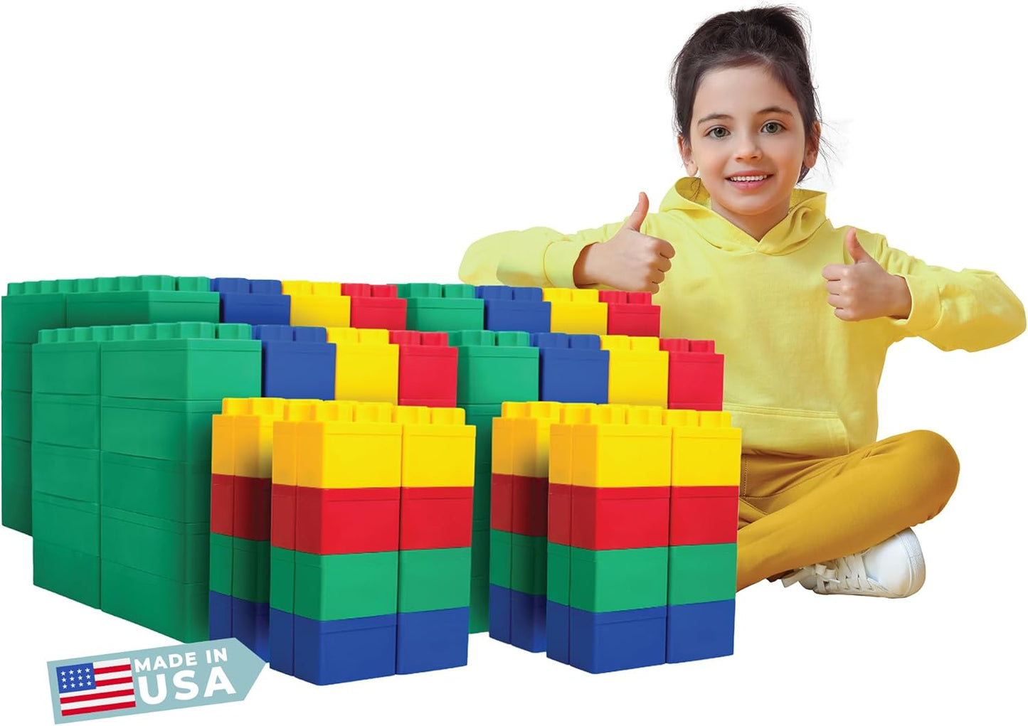Big Blocks for Kids Ages 4-8 - Jumbo Set for Creative Play