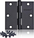 24 Pack Black Door Hinges 3.5 x 3.5 in Matte Black - Quiet, Sturdy Fit