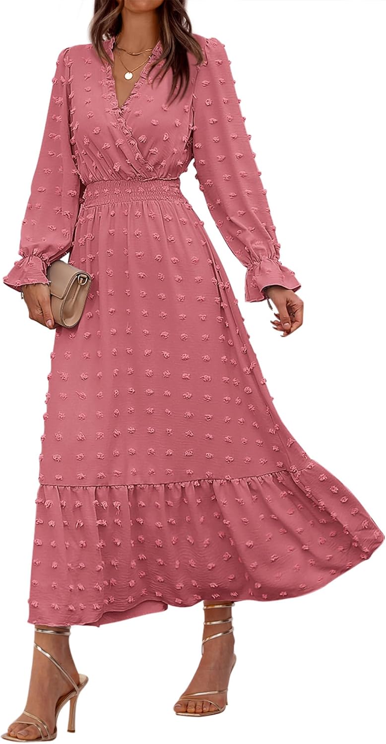 BTFBM Women Fall Maxi Dresses for Elegant Wedding Guests