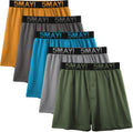 100% Cotton Mens Boxers 5 Pack - Loose Fit Breathable Boxers