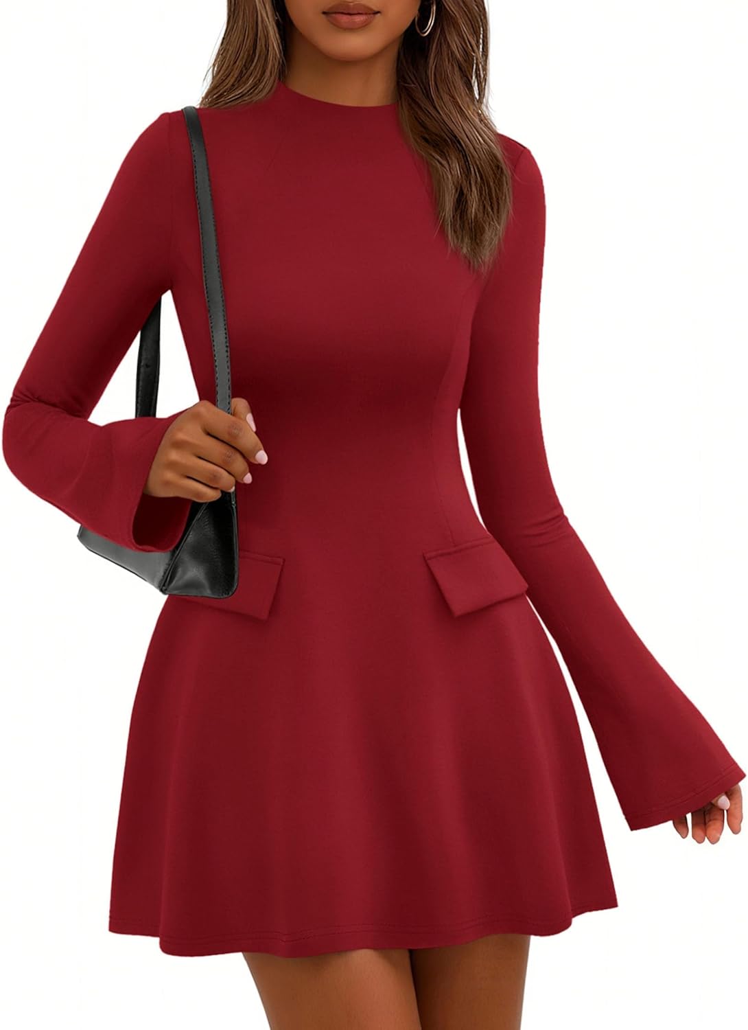 PRETTYGARDEN Women's Long Sleeve Mini Dress for Elegant Style