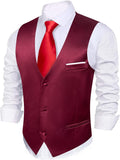 Barry.Wang Mens Suit Vest Slim Fit for Formal Events and Weddings
