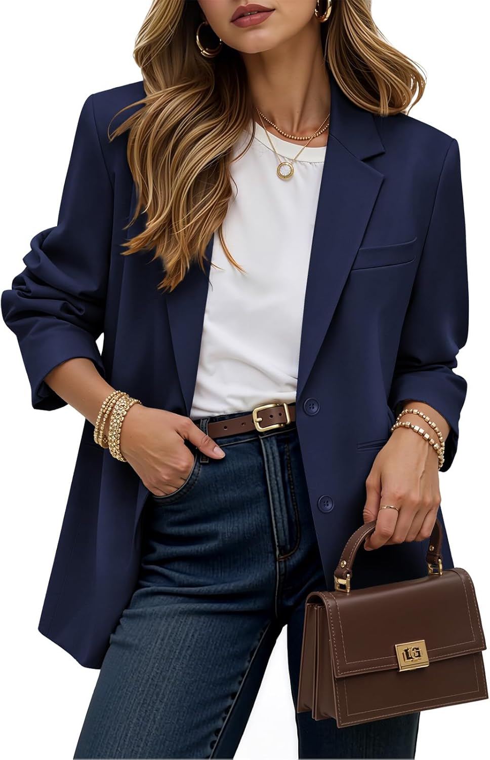 Women's Casual Business Blazer for Office and Meetings