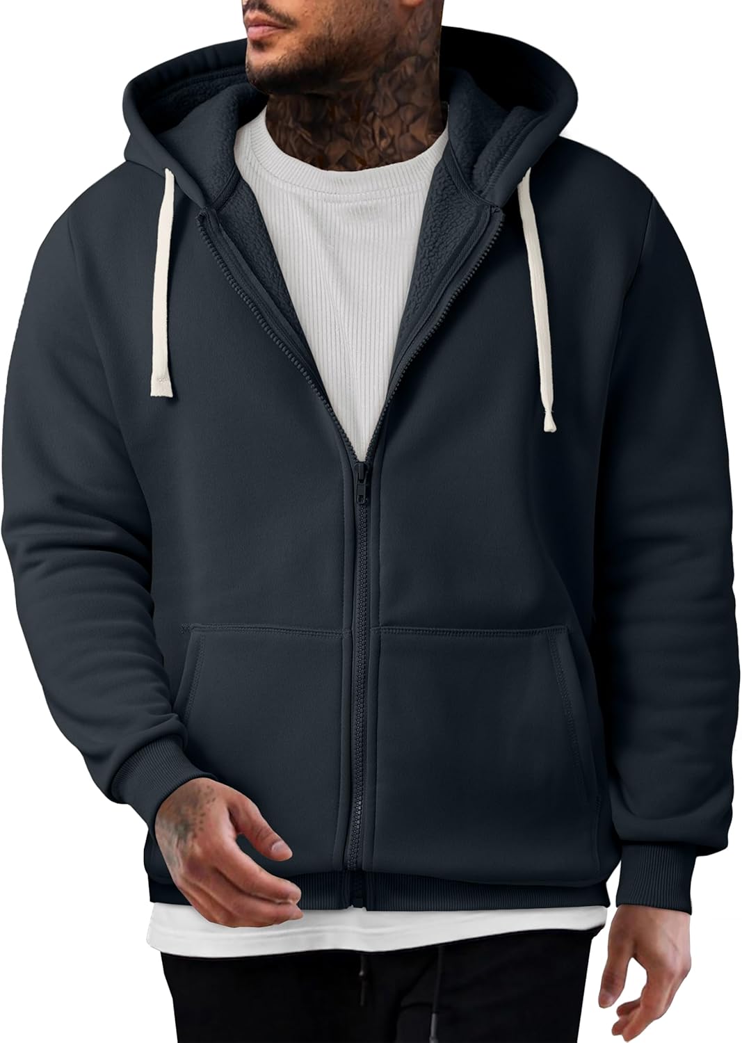 JMIERR Mens Full Zip Hooded Fleece Sweatshirts for Casual Wear