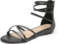 DREAM PAIRS Women's Ankle Strap Rhinestones Low Wedge Sandals