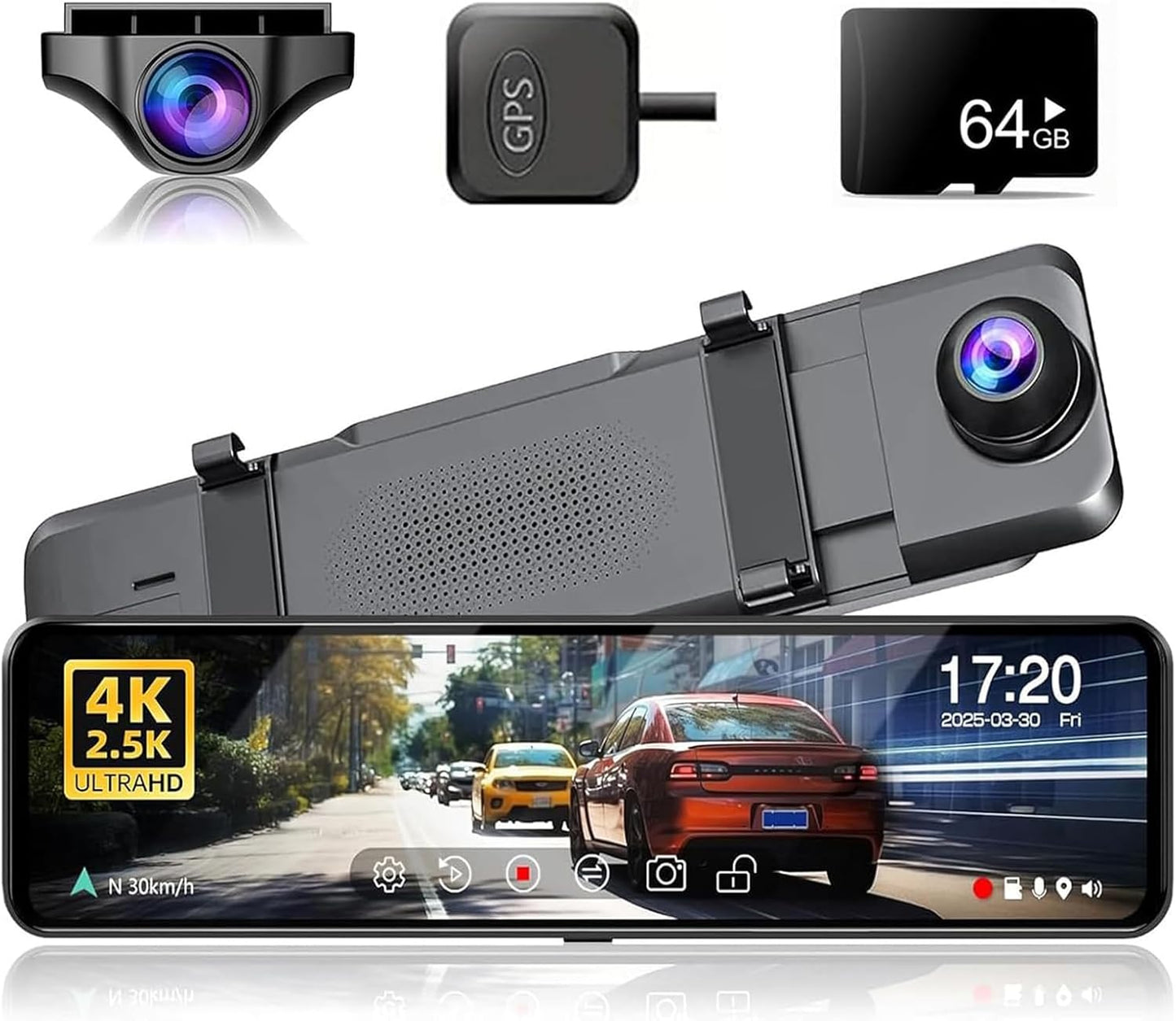 JOMISE G814 11in 4K+2.5K Rear View Mirror Camera for Safety