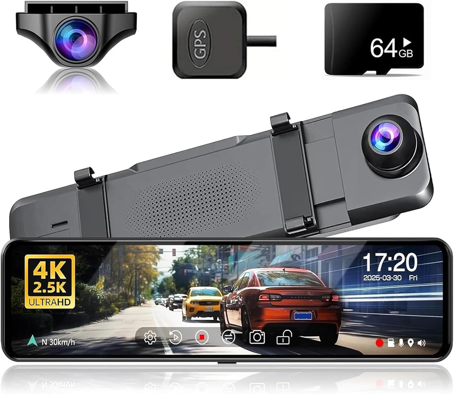 JOMISE G814 11in 4K+2.5K Rear View Mirror Camera for Safety