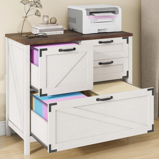 Lateral File Cabinet with 4 Drawers for Home Office Storage