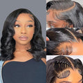 13x6 Lace Front Wig Human Hair 14 in Body Wave - Natural Look