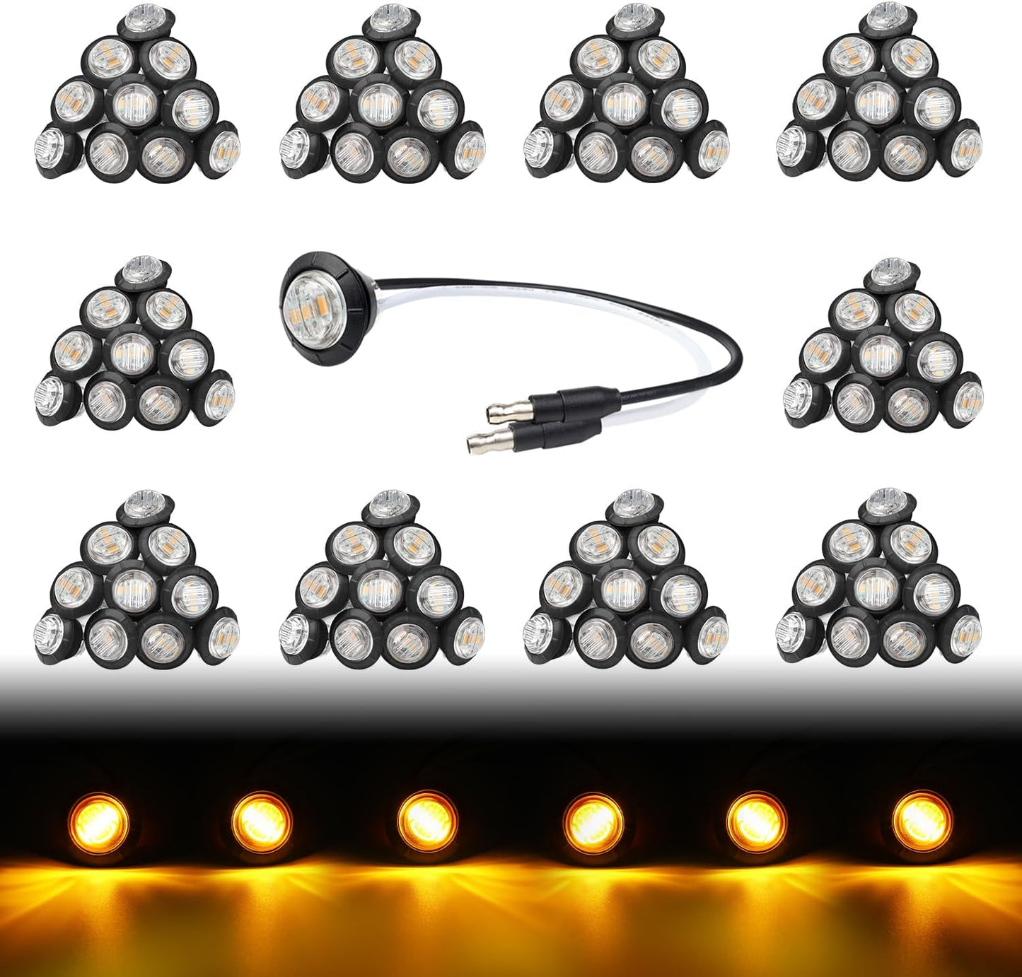 TMH 3/4 Inch LED Marker Light for RV, Boat, and Truck Use
