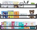 Black Nursery Bookshelves Wall Hanging Kids Bookshelf - Set of 3