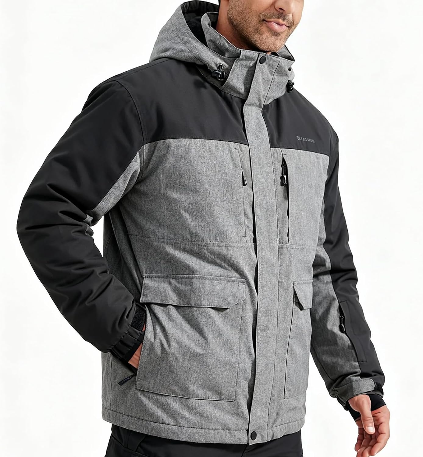 FREE SOLDIER Men's Waterproof Ski Jacket for Winter Adventures
