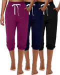 Ficerd Women's Capri Sweatpants Joggers High Waisted - Lightweight