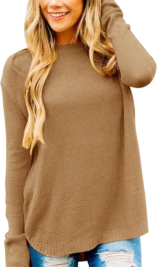 MEROKEETY Women's Long Sleeve Oversized Knit Pullover Sweater