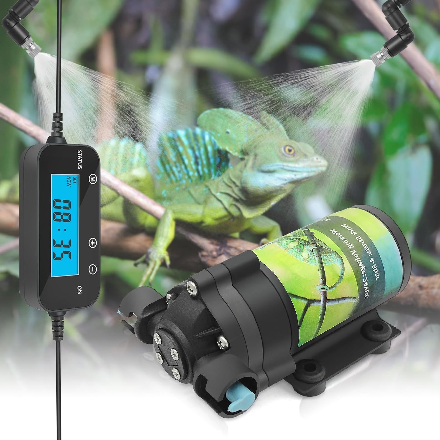 Reptile Mister System with Timer for Humidifying Tanks