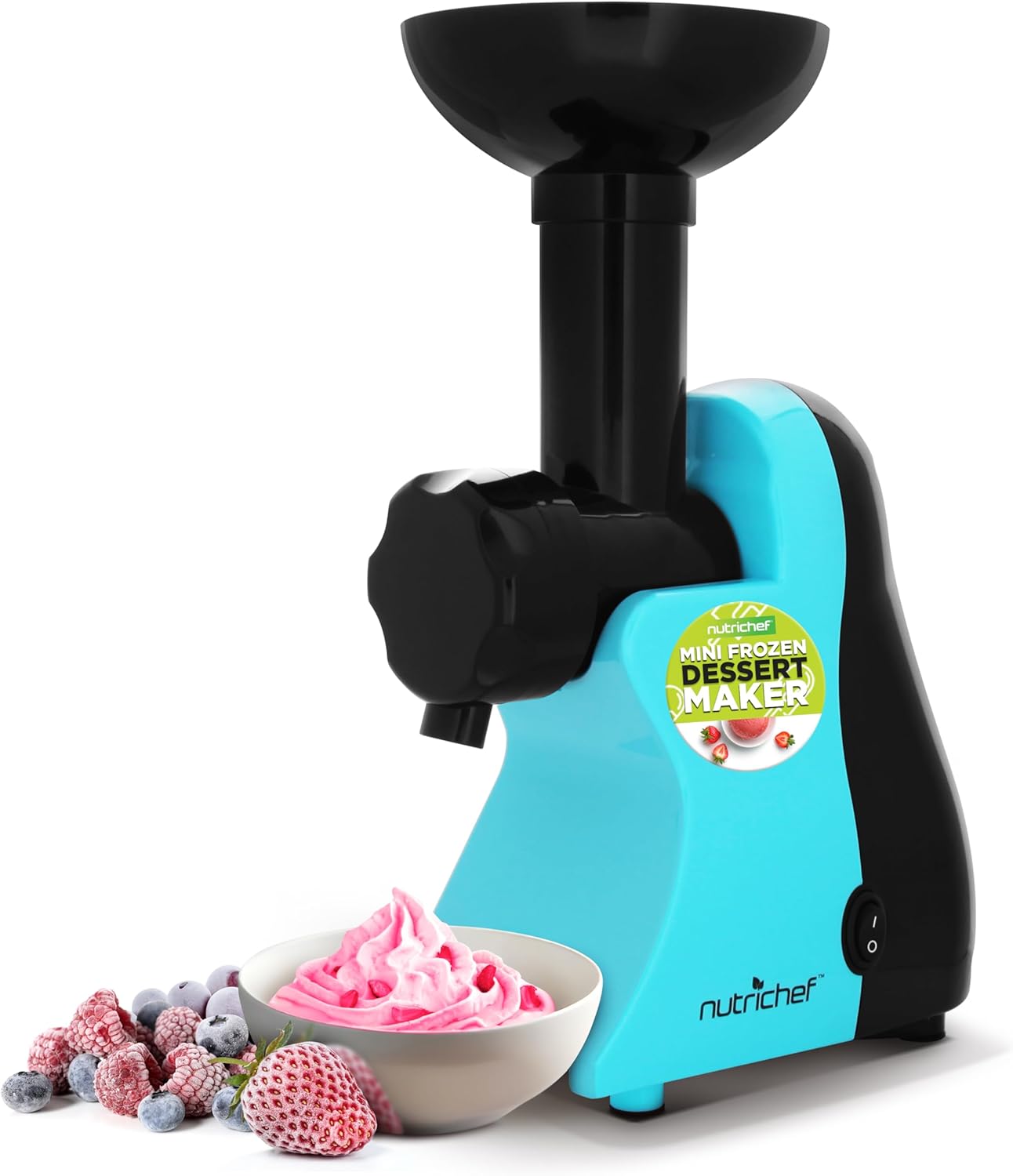NutriChef Frozen Dessert Maker - Make Ice Cream & More! - Blue