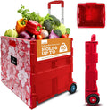 Ultra-Slim Rolling Collapsible Utility Cart, Large - Space Saving