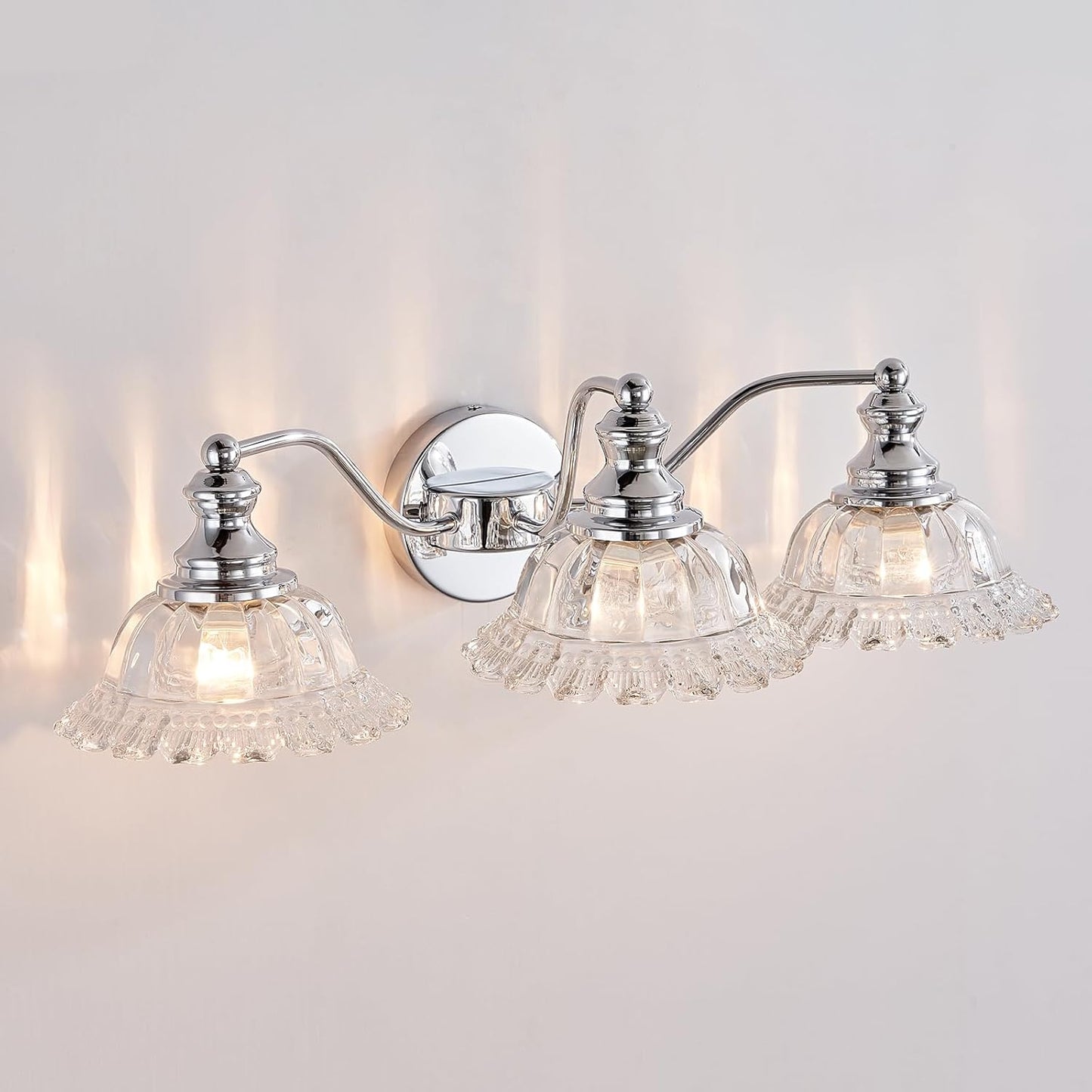 Chrome Vanity Light 3 Light Bathroom Fixtures for Elegant Spaces
