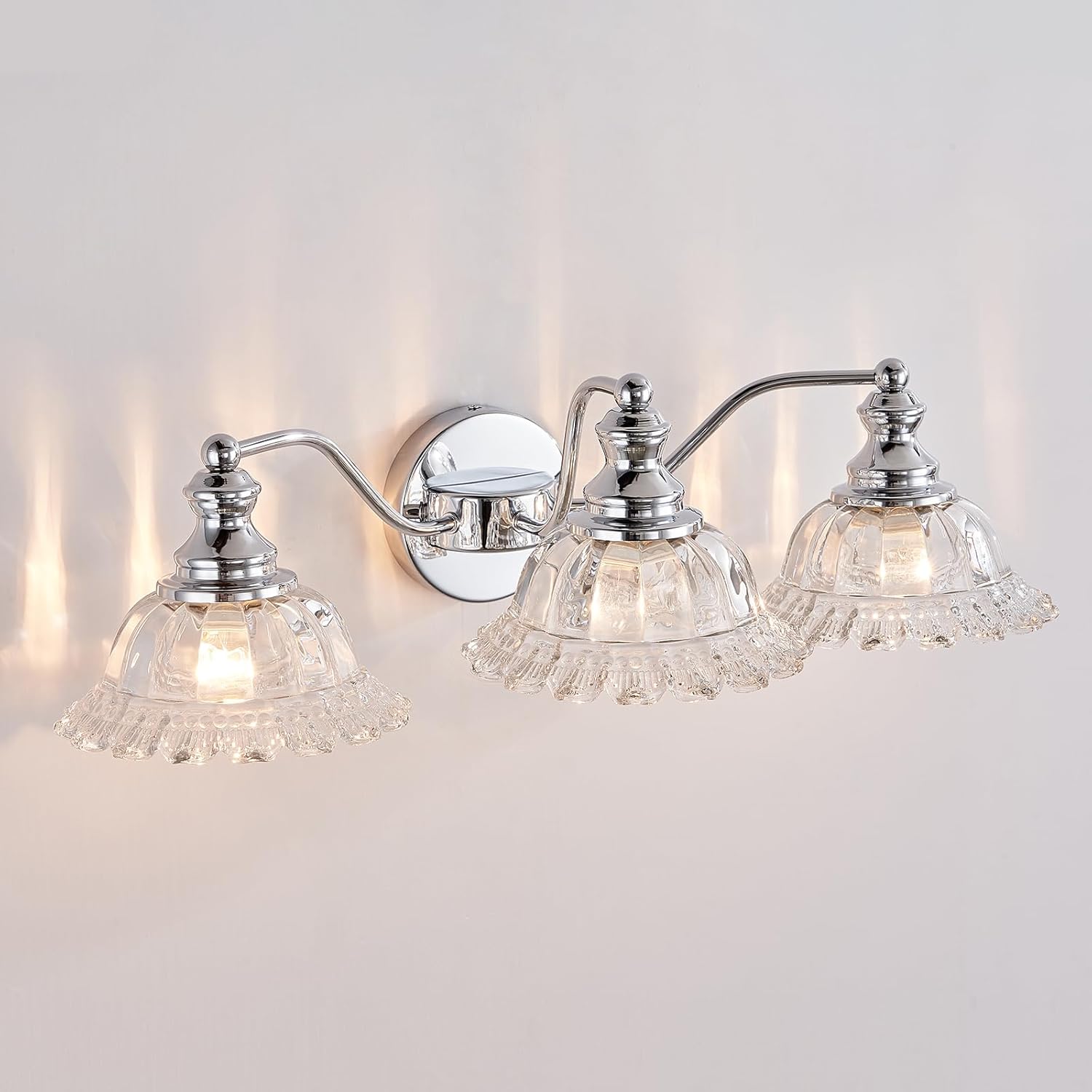 Chrome Vanity Light 3 Light Bathroom Fixtures for Elegant Spaces