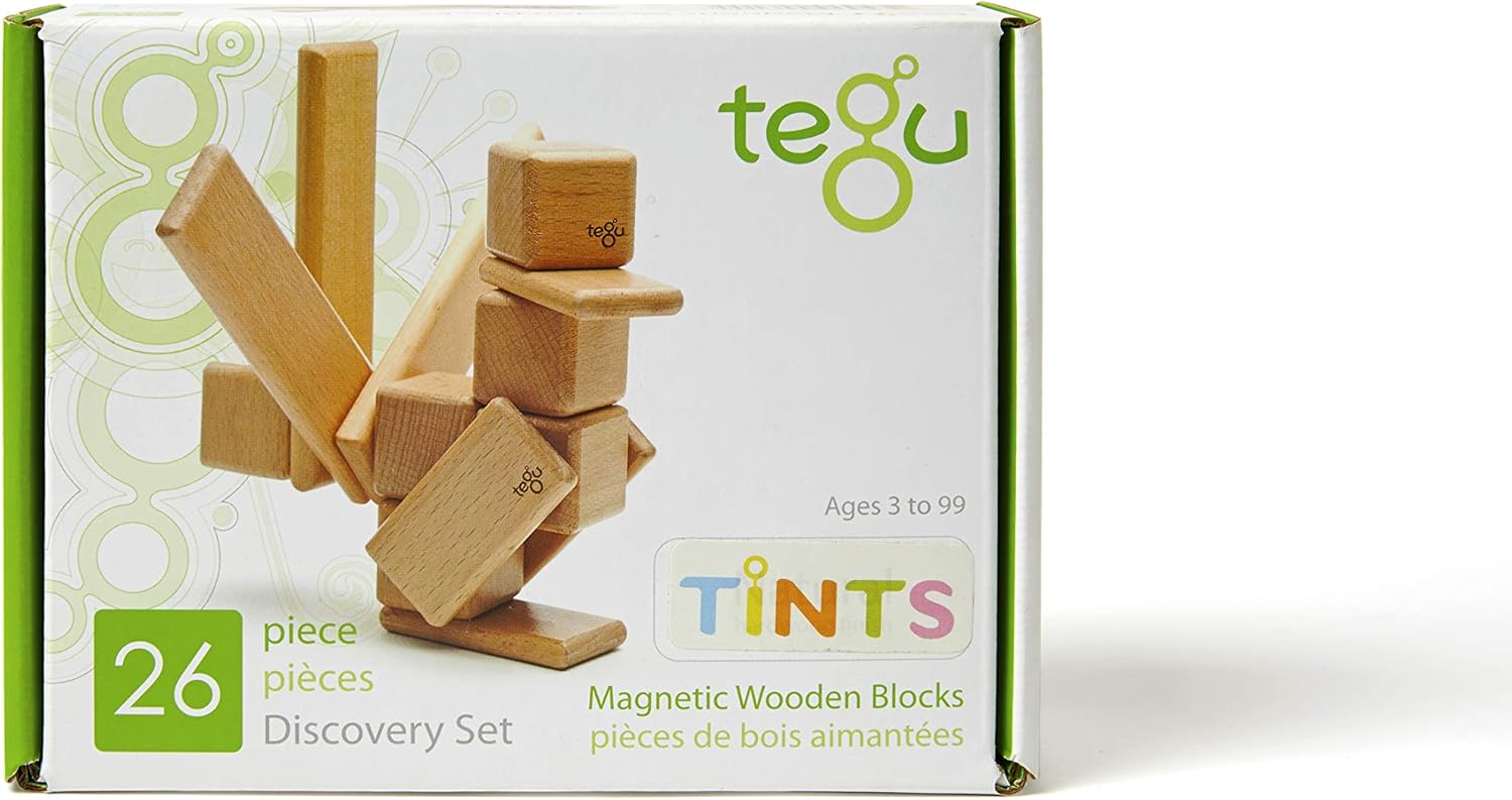 26 Piece Tegu Discovery Magnetic Wooden Block Set for All Ages