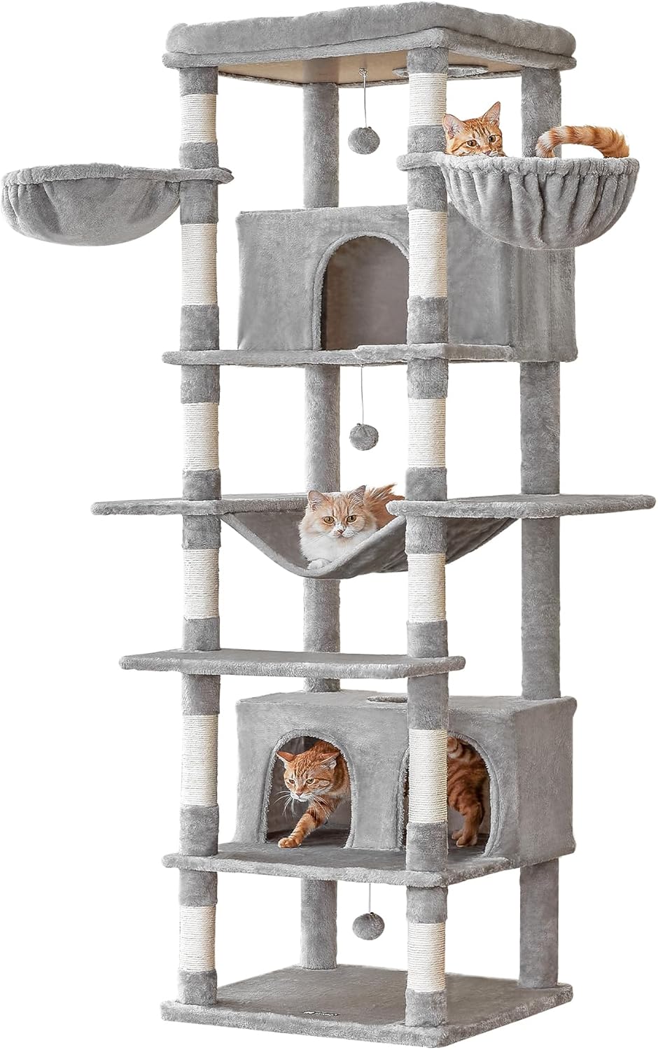 MWPO Extra Large Cat Tree for Indoor Cats with 2 Condos