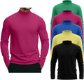 5 Pack Men's Mock Turtleneck Shirts - Slim Fit Lightweight Pack