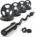 RitFit 47in EZ Curl Bar - Durable Olympic Curl Bar for Arms