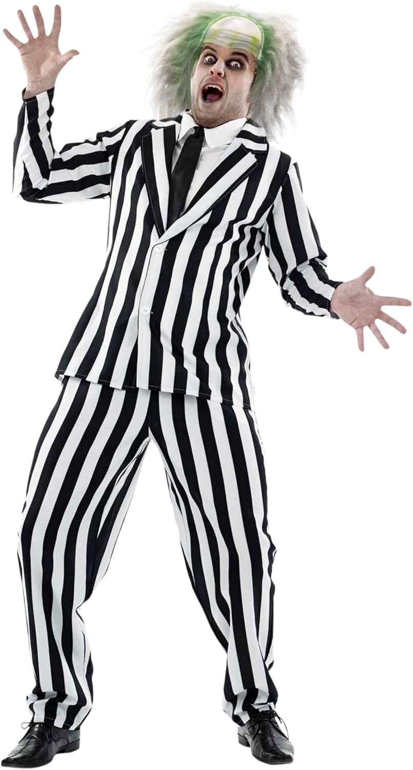 Black and White Striped Suit for Men - Perfect Halloween Costume