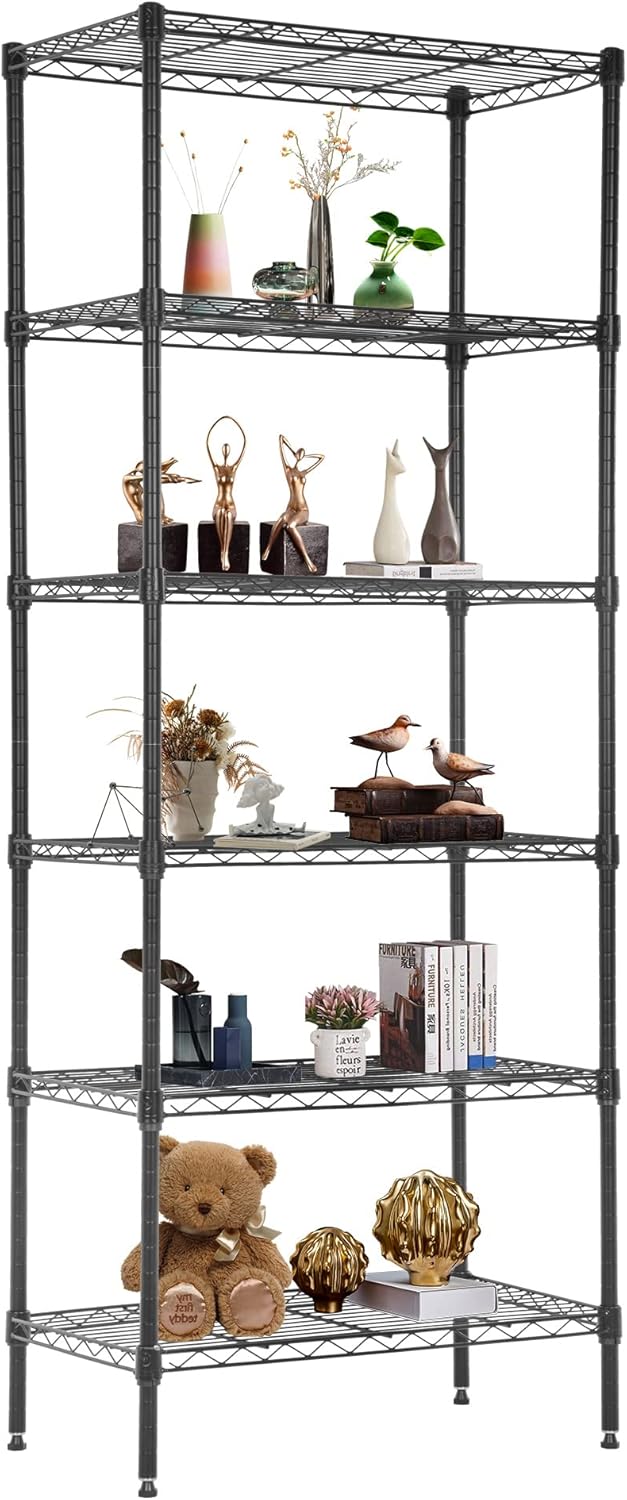 FDW 6 Tier Wire Shelving Unit for Kitchen and Garage Storage