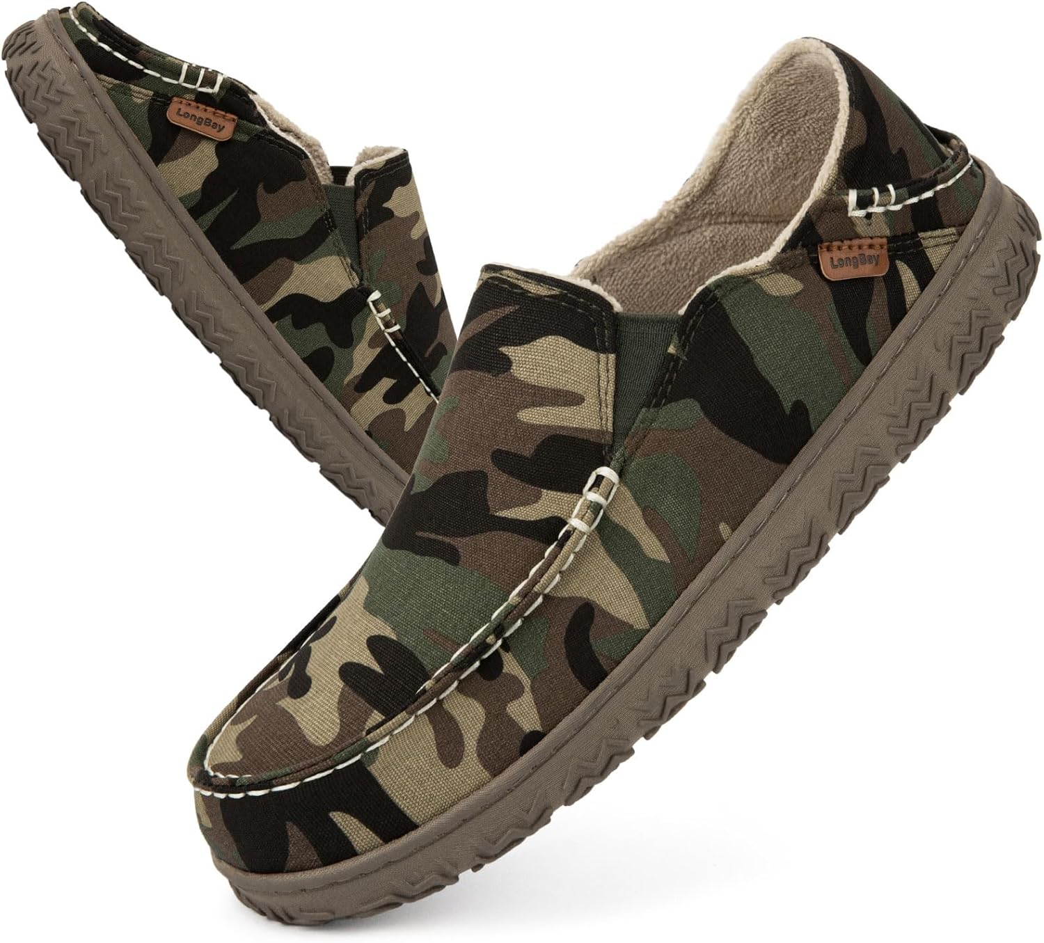 LongBay Men's Moccasin Slippers with Cozy Memory Foam Comfort