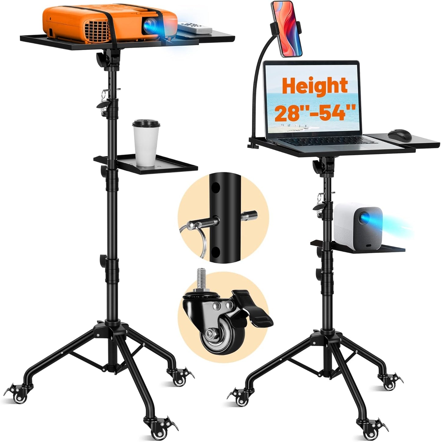 CAHAYA Adjustable Projector Tripod: Mobility & Versatility