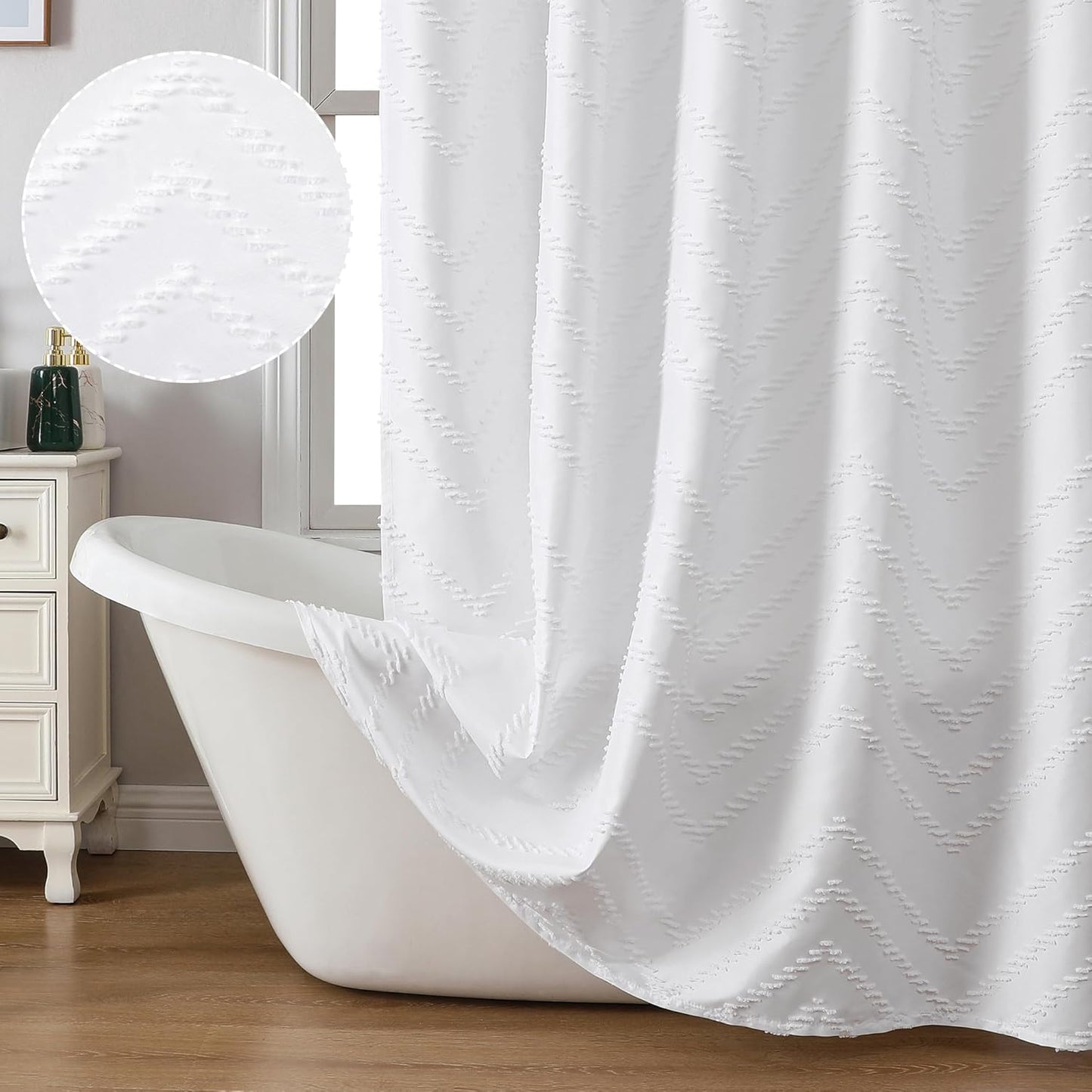 Chic Chevron Shower Curtain - Modern Minimalist Style