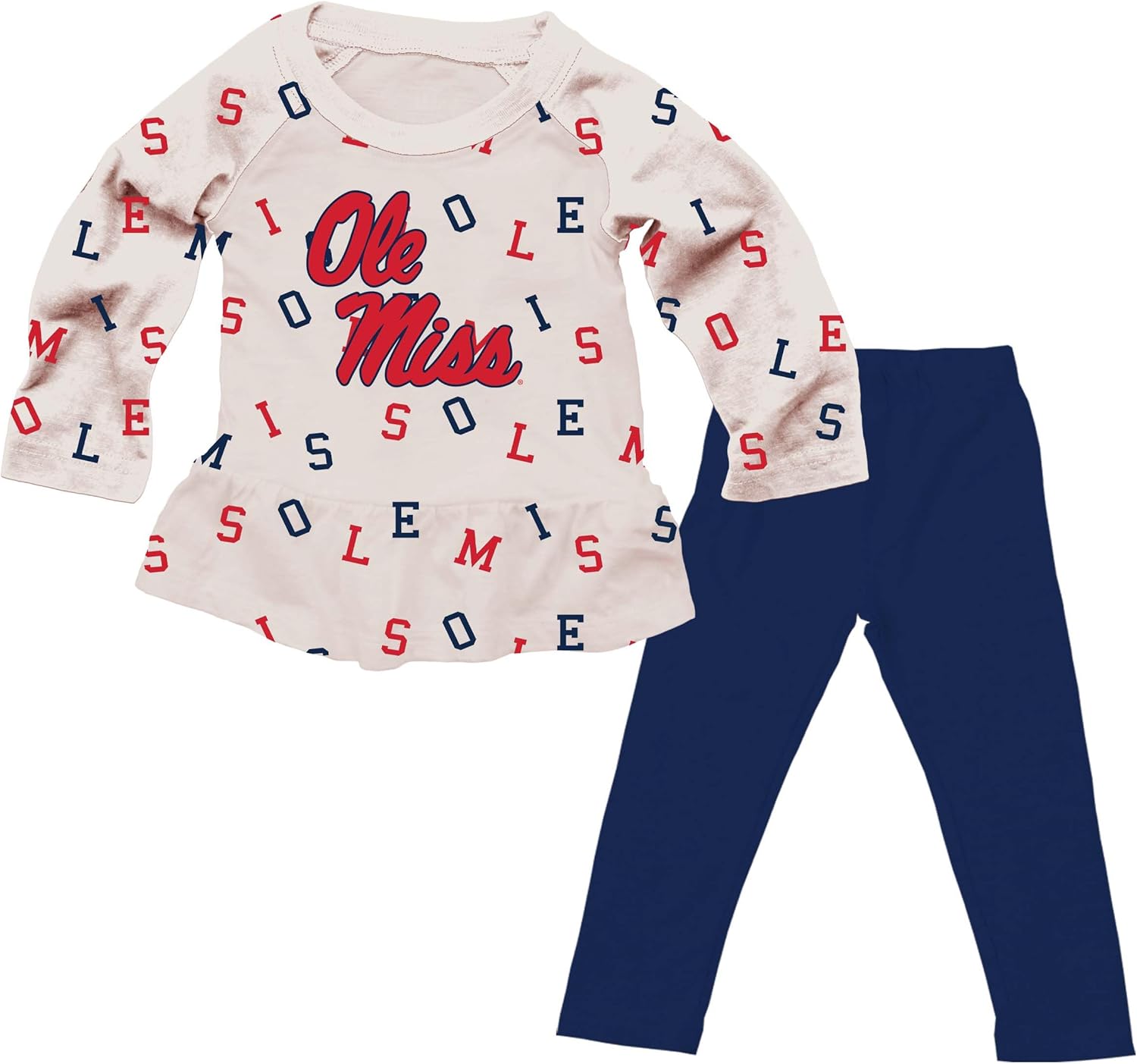 Wes and Willy Little Girls College Team All Over Logo Outfit Review