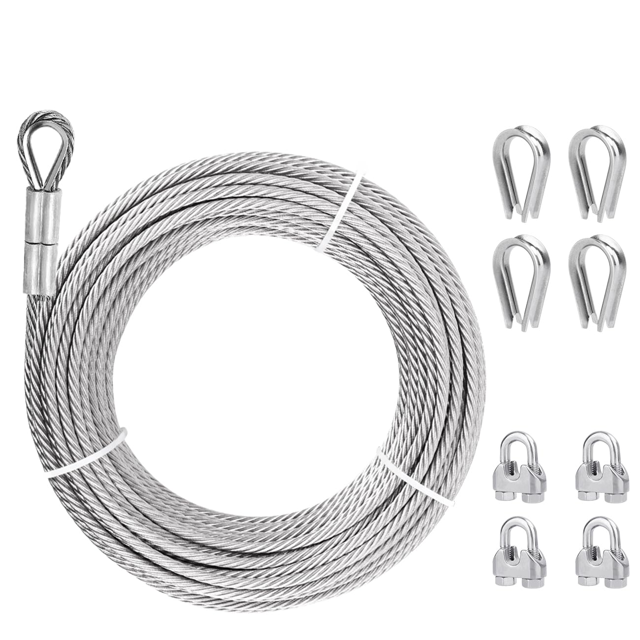 1/4 Stainless Steel Cable 30ft with 6400lbs Strength for Versatile Use