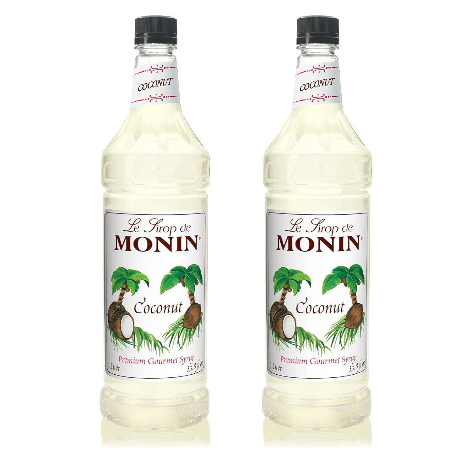 Monin Coconut Syrup for Coffee, Cocktails, and Smoothies - 1L