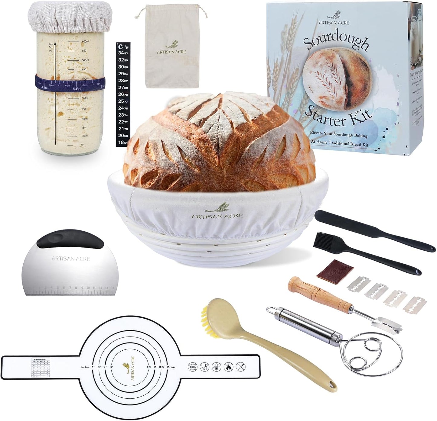 Artisan Acre Sourdough Kit - Master the Art of Baking - Everything You Need!