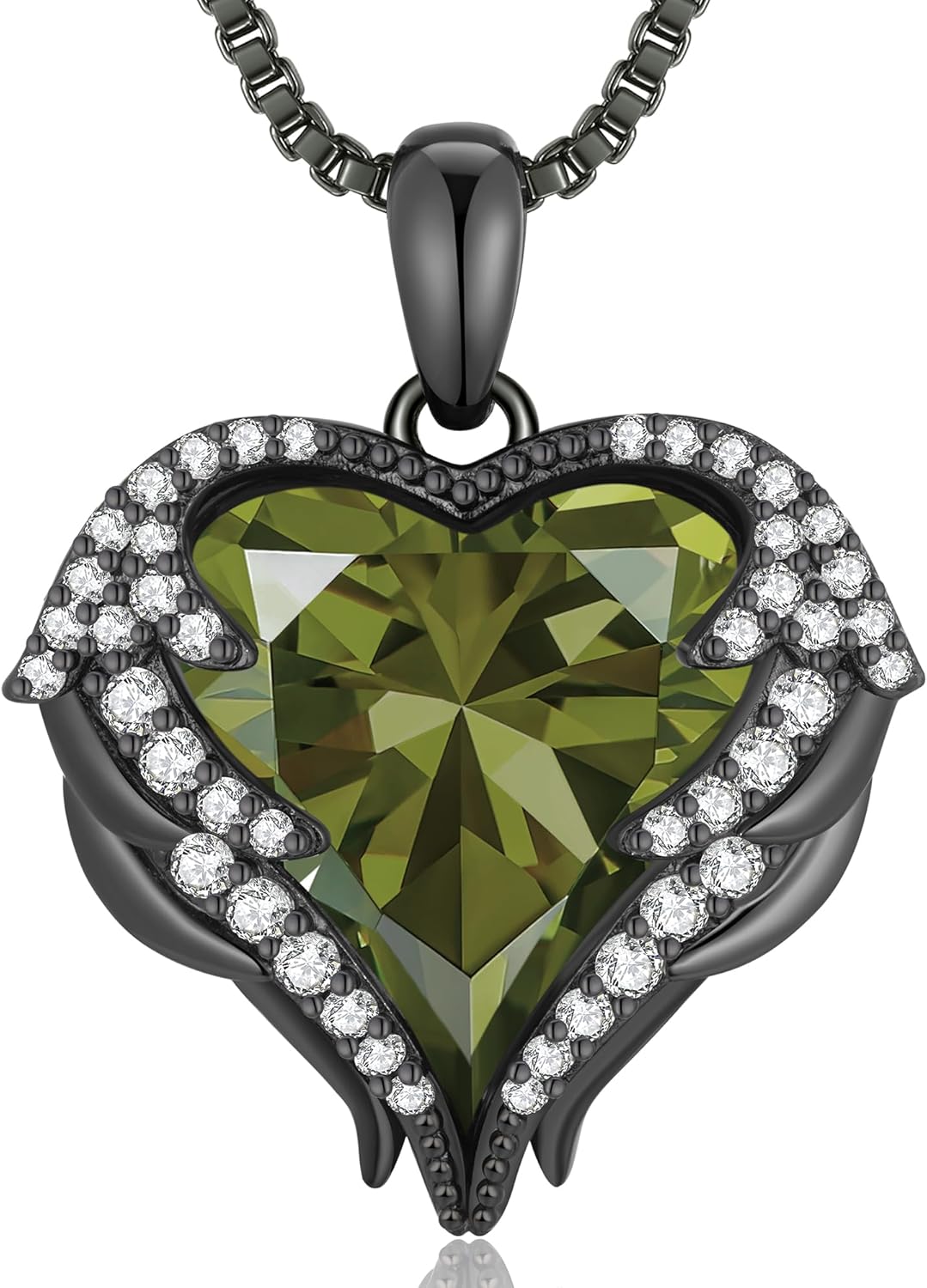 CDE Angel Wings Necklace with Birthstone for Women Gifts