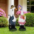 Porch Goose Statue Outfits Large Garden Sculpture for Outdoors