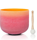 440HZ 8 Inch Rainbow Colored E Note Frosted Quartz Singing Bowl