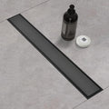 Linear Shower Drain with Tile Insert Panels 48 in Black - Durable 304