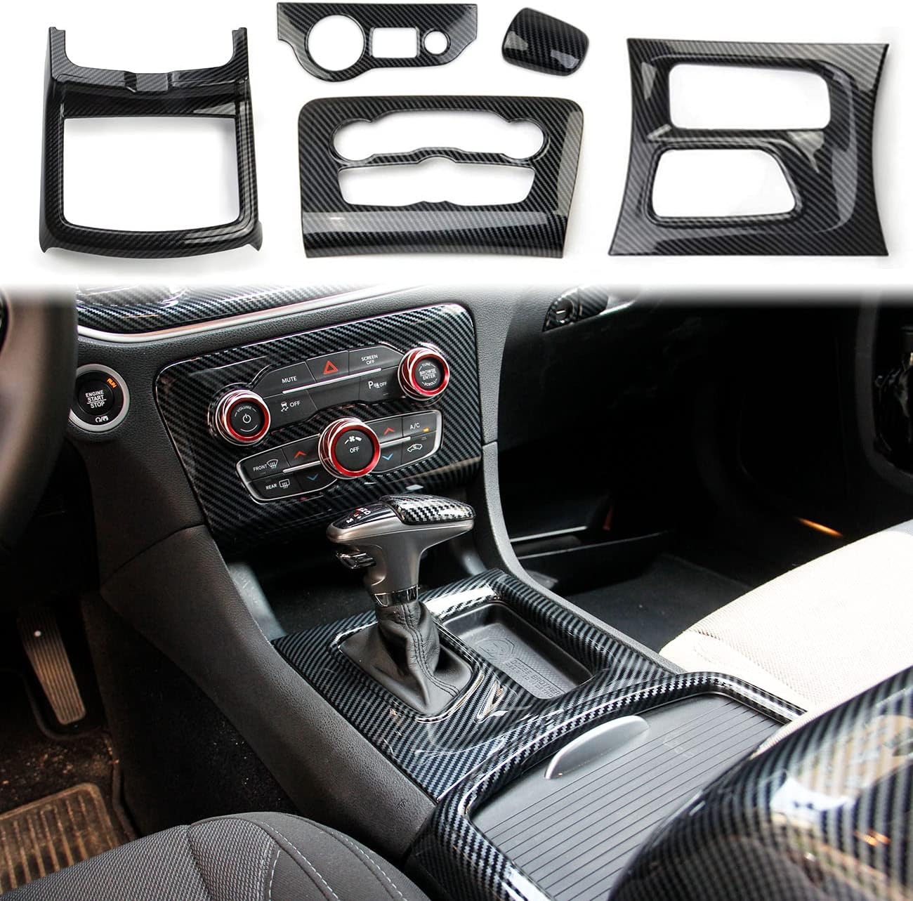 Crosselec Carbon Fiber Central Control Trim for Dodge Charger