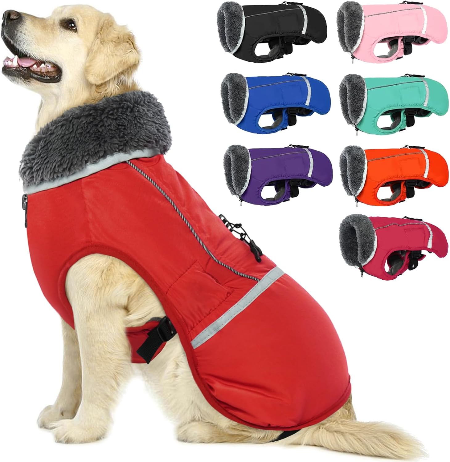 QBLEEV Warm Dog Coat Waterproof Winter Jacket for All Breeds