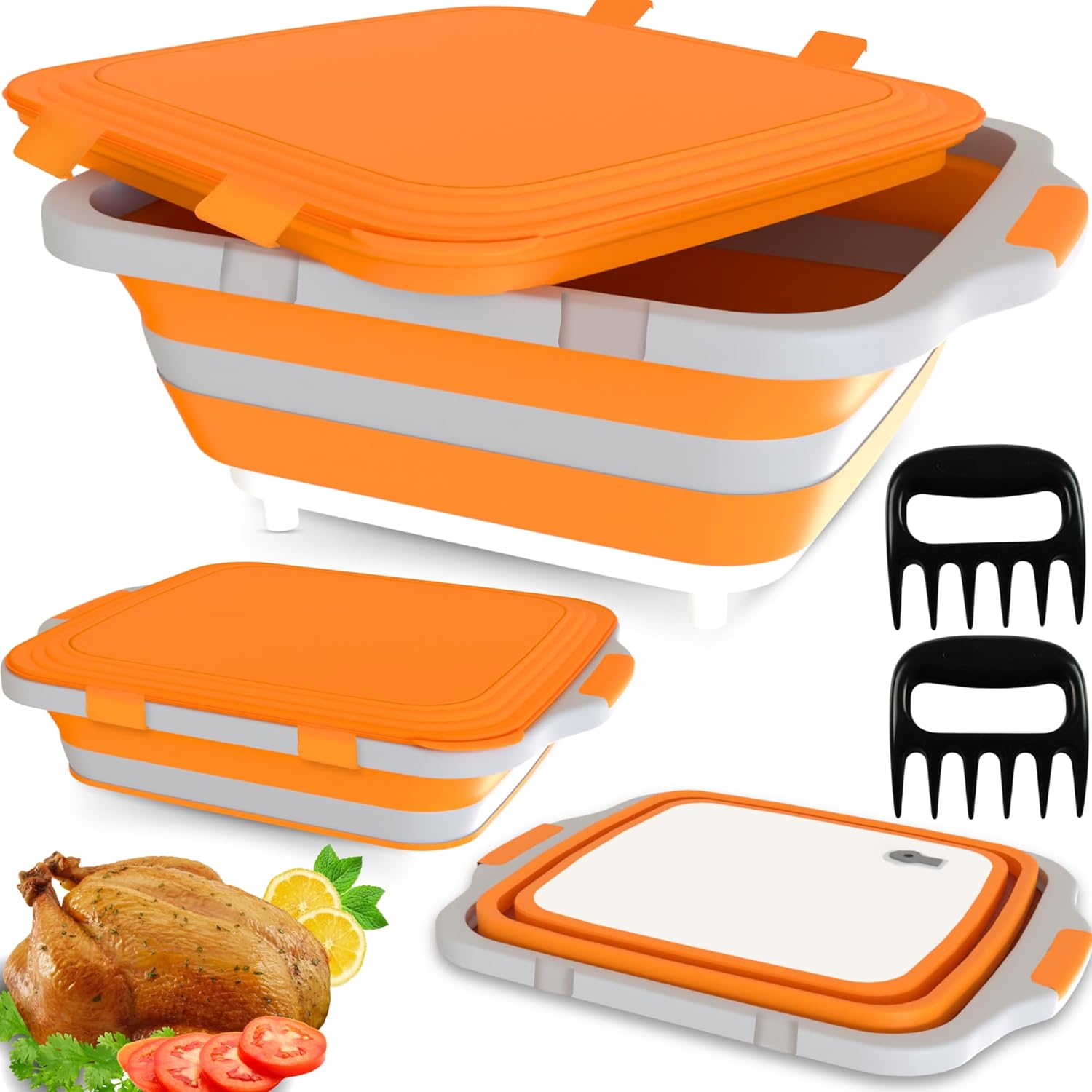 MAYALEAD BBQ Prep Tub with Meat Shredder Claws for Grilling